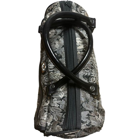 Diane Von Furstenberg DVF Grey Vintage Floral Tapestry Duffle Weekender Bag - Picture 10 of 16